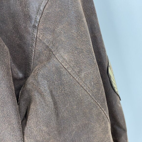 Mickey World Traveler Leather Aviator Bomber Jacket Disney Unlimited Medium - Picture 5 of 6